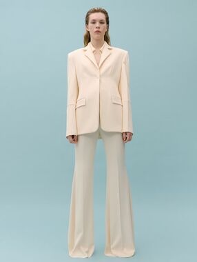 Suit jacket with decorative stitching